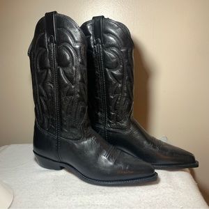 Vittorio Ricci Studio Boot Womens Cowboy Black Leather Western Size 9M
